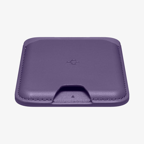 AMP02284 - MagSafe Card Holder Valentinus (MagFit) in black showing the card holder attached to back of device